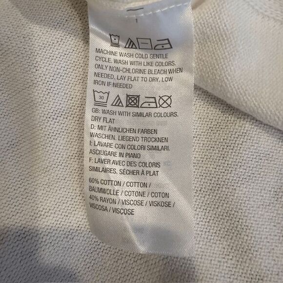 H by Halston Tunic Sweater Criss Cross Neckline Lightweight White Size Medium - Picture 7 of 11